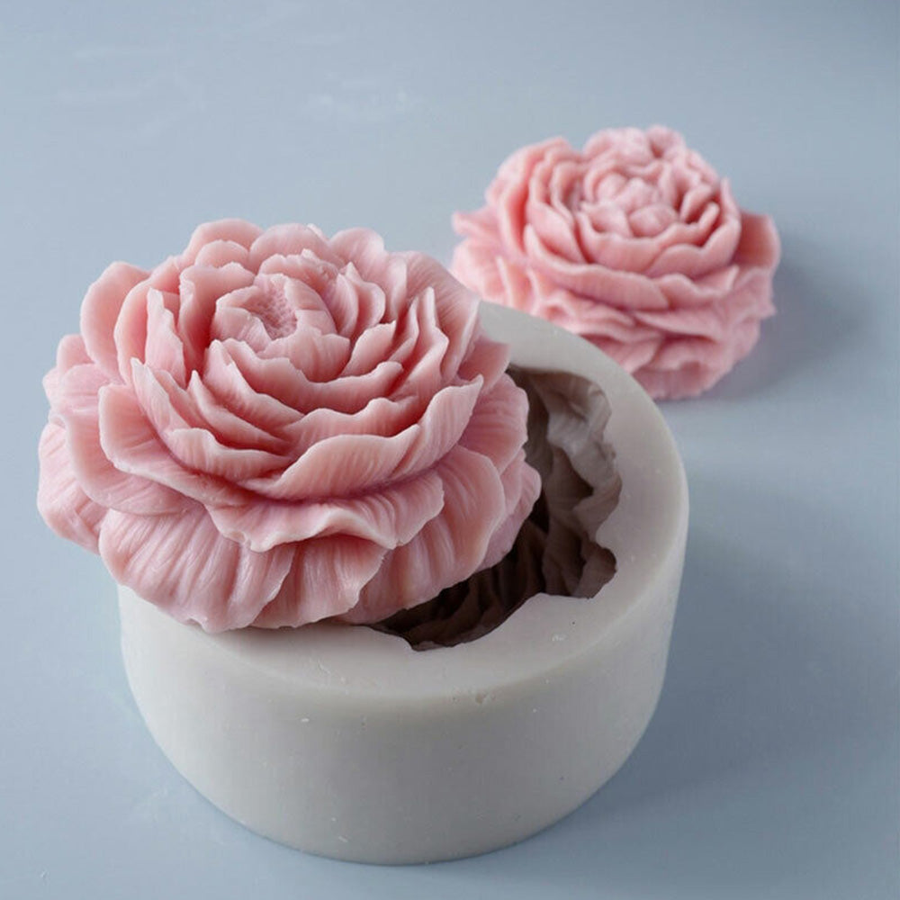 Silicone Peony Aromatherapy Soap Wax Candle MOLD Making Resin Mould DIY Craft.