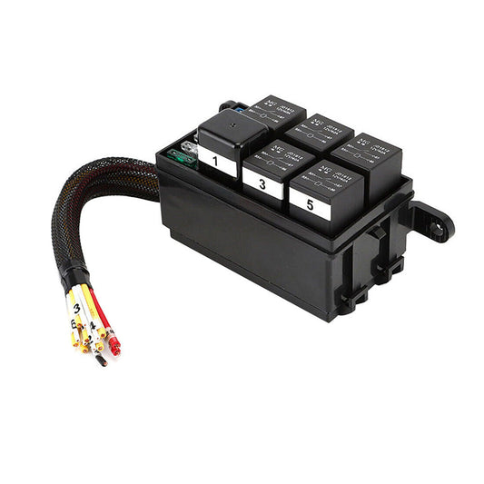6-Way 12V Auto Waterproof Fuse & Relay Holder Box With 40A Relays Suitable For ATC Fuses