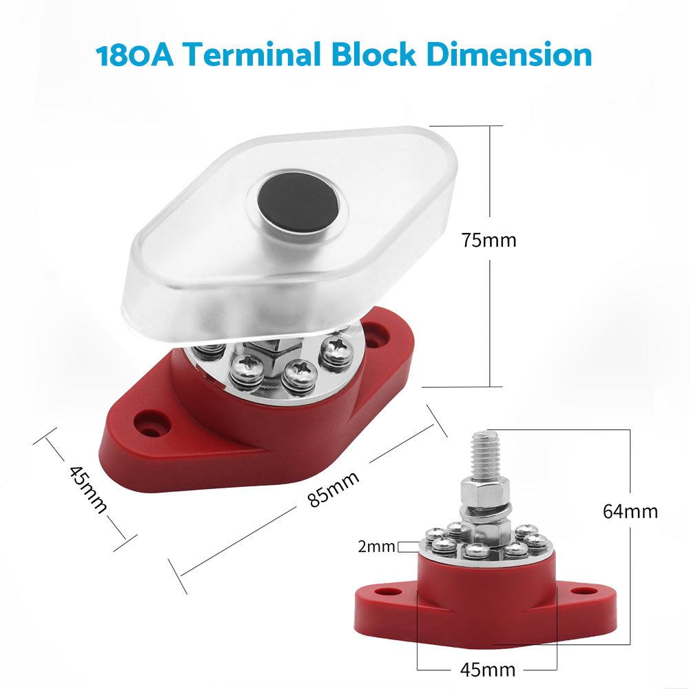 Bus Bar Terminal Block Power Stud Battery Junction Post M10 Power Distribution.