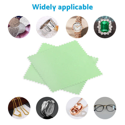 100PCS Silver Polishing Cloths Jewelry Cleaning Cloth Clean Polish Coin Ring 8x8.