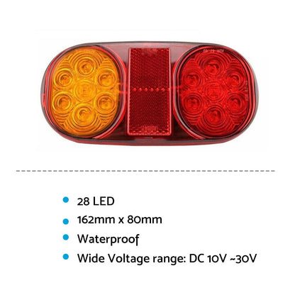 2x Trailer Tail Lights 28 LED Suitable For Truck, Camper, UTE, Caravan & 4WD Stop Indicator