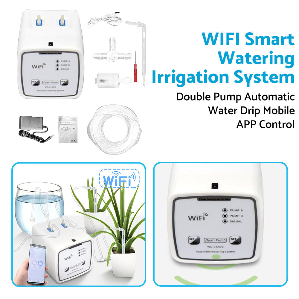 WiFi Control Watering System Double Pump Automatic Water Drip Mobile APP Control.
