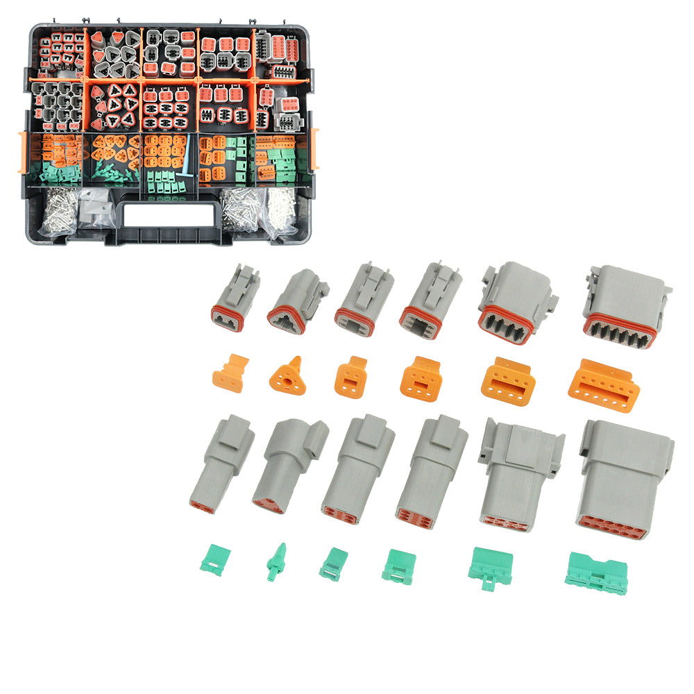 750pcs Deutsch DT Connector Kit 2 3 4 6 8 12 Pin With Stamped Contacts Male Female Suitable For Universal Automotive Use