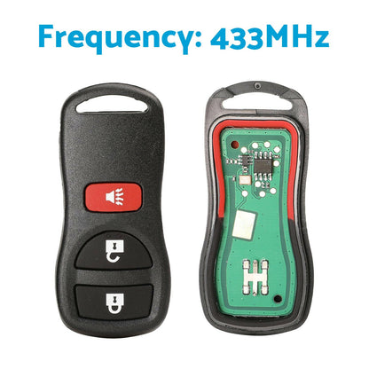 Remote Flip Car Key Suitable for Nissan X-Trail T30 2002-2007 433MHz Replacement.