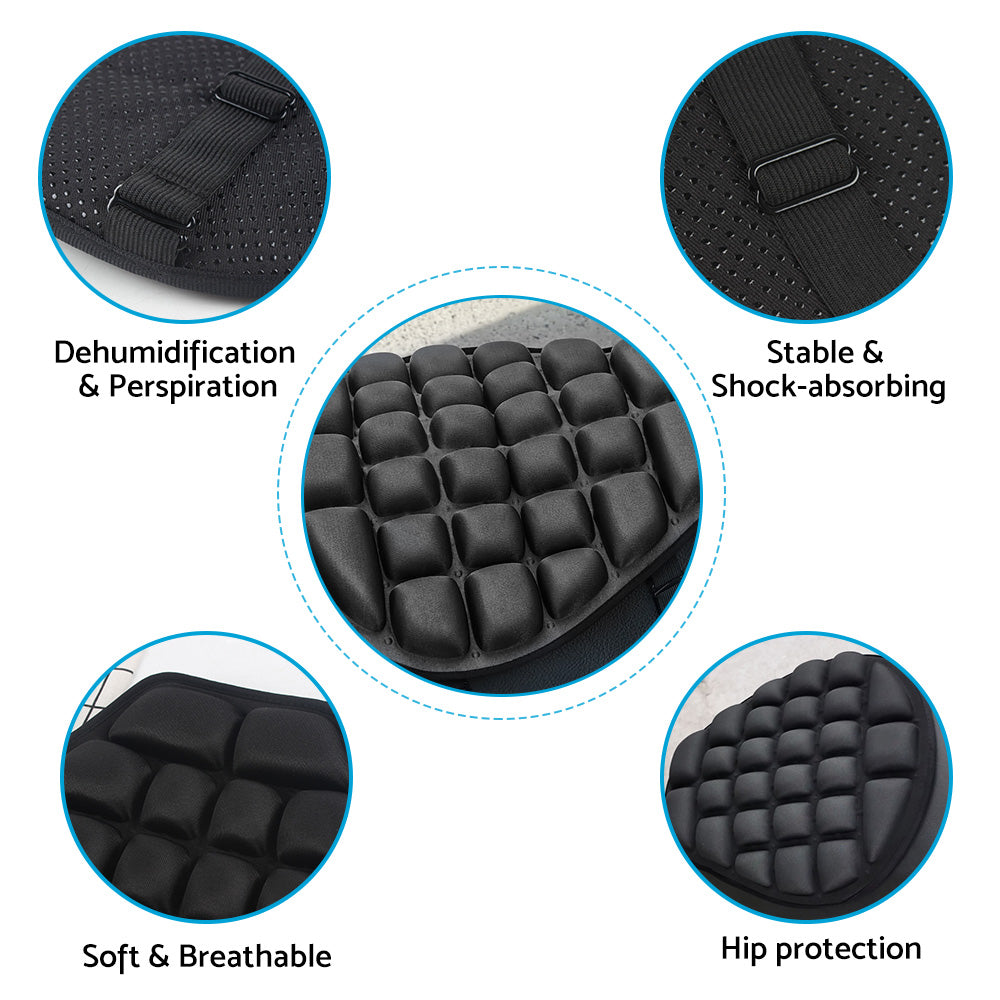 3D Motorcycle Comfort Gel Seat Cushion Universal Air Motorbike Pillow Pad Cover.