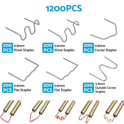 1200PCS Steel Hot Stapler Staples Repair Tools Kit For Plastic Welder Car Bumper.