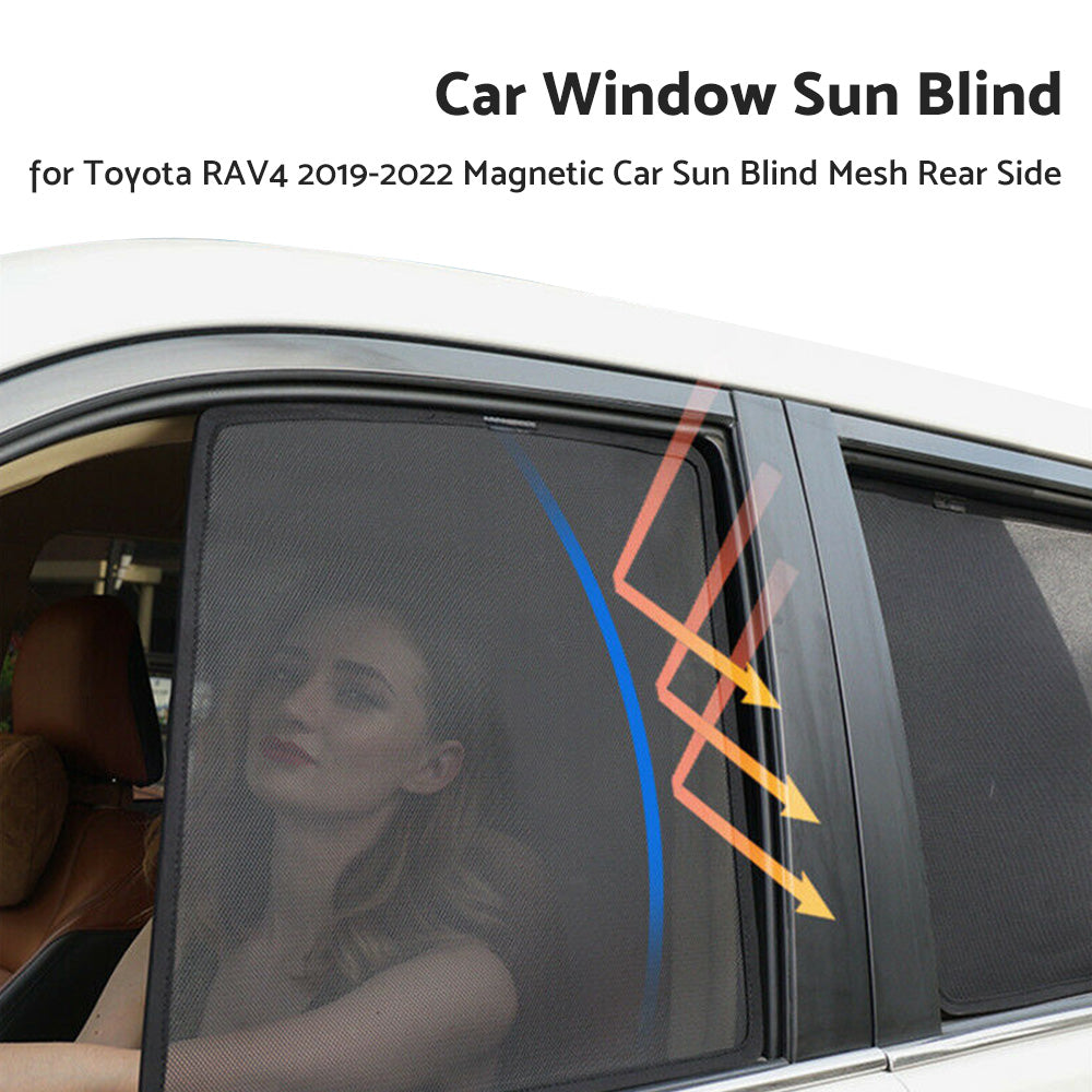 Magnetic Rear and Side Window Sun Shade Mesh Suitable For Toyota RAV4 2019-2023.