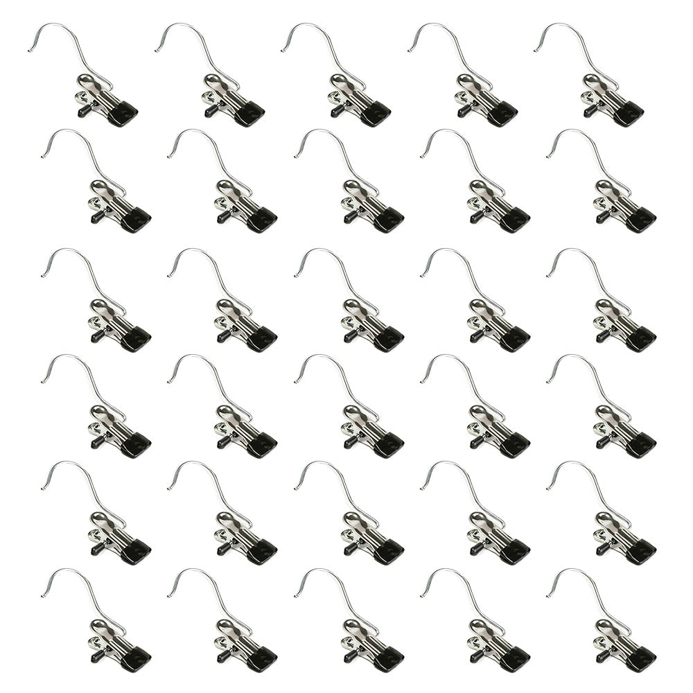 30PCS Single Clips Metal Hook Pins Scarf Belt Shoe Boots Hanger Portable Pegs.