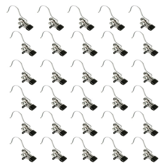 30PCS Single Clips Metal Hook Pins Scarf Belt Shoe Boots Hanger Portable Pegs.