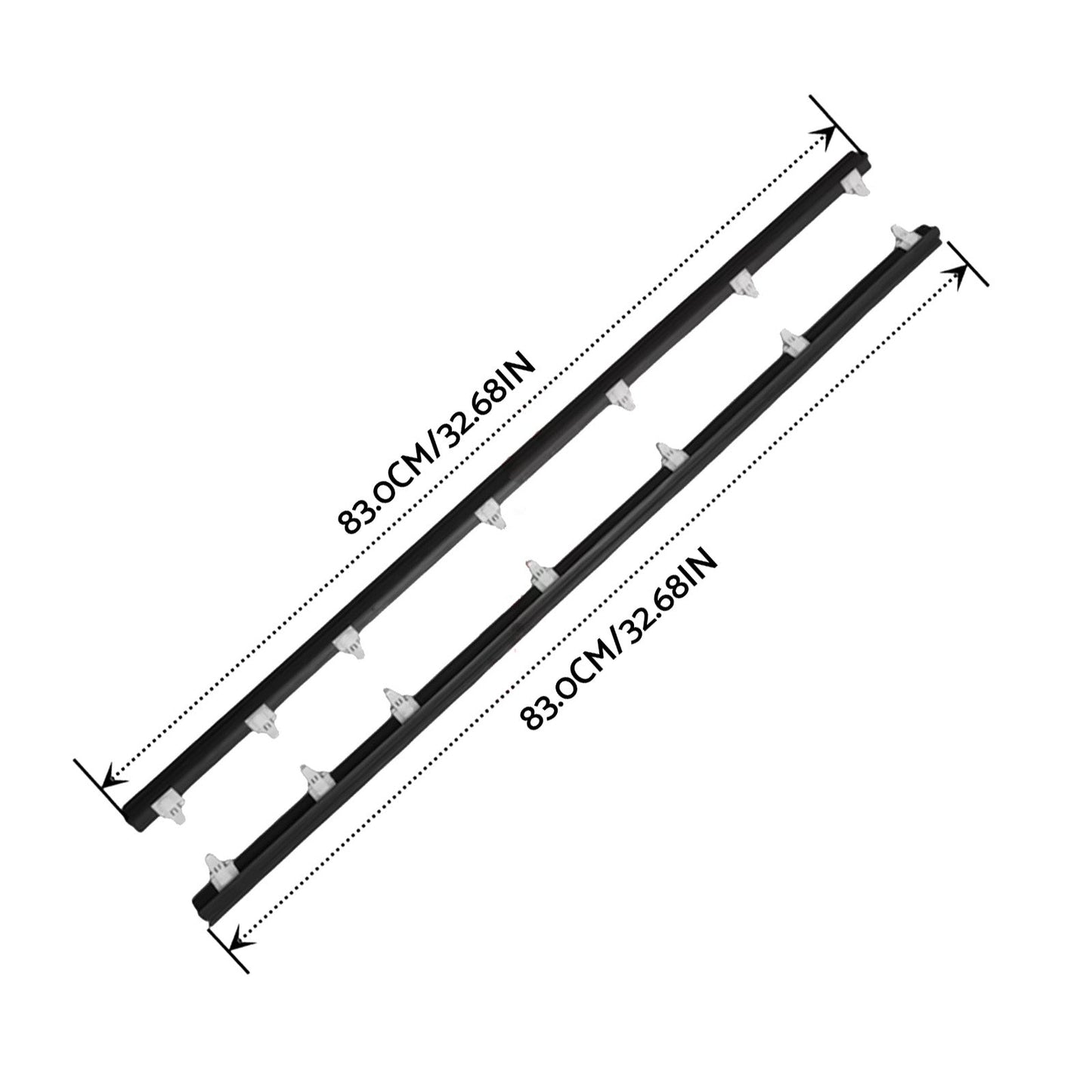 2x Front Outer Door Weatherstrips Suitable for Toyota LandCruiser 70 Series
