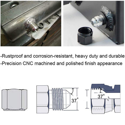 AN8 Male Aluminium Weld-On JIC Bungs x 2 Fitting -10AN JXSS032-10-A
