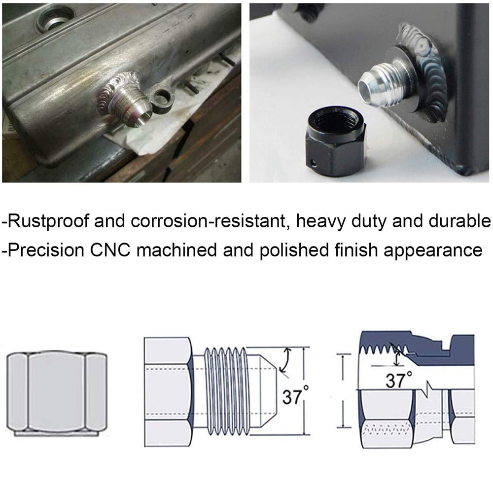 AN16 Male Aluminium weld on JIC bung fitting -16AN JXSS032 AU.