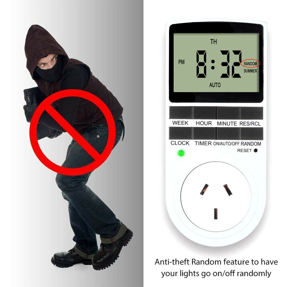 2Pcs 240V LCD Digital Timer Switch Automation Socket Electric Programmable Power.