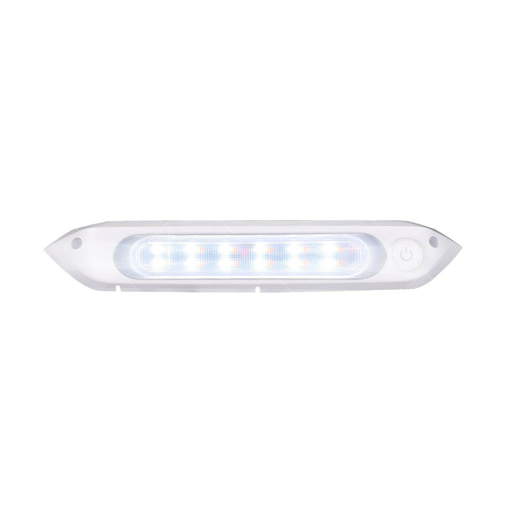 287MM DUAL LED BUG LIGHT 12/24V AWNING LIGHT AMBER/WHITE LIGHTS W/ SWITCH.