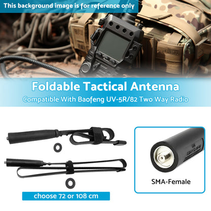 Foldable Tactical Antenna SMA-Female Suitable For Baofeng UV-5R/82 Two Way Radio.