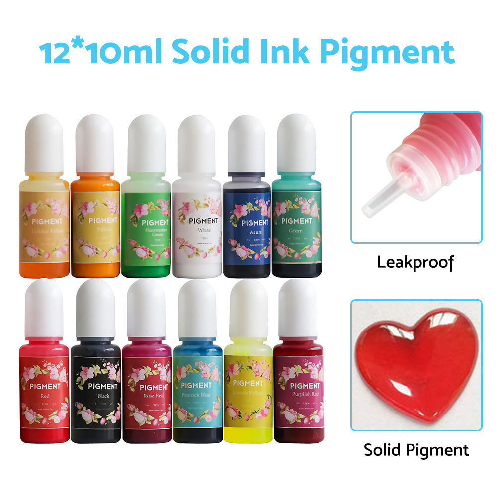 12 Colours Glitter Pigment Ink Epoxy Resin Colour Pigment Resin Floors Metallic.