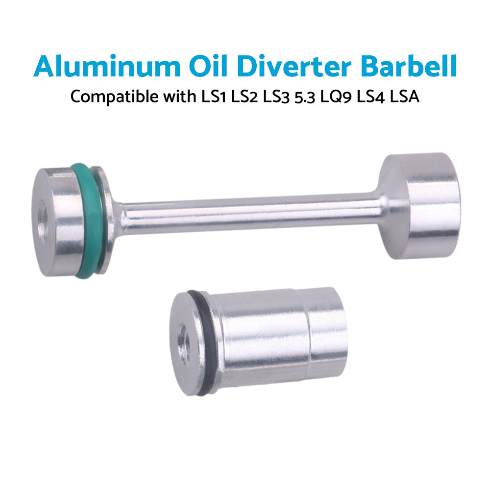 Billet Aluminum Oil Diverter Barbell Suitable For LS Engine LS1 / LS2 / LS3 5.3L LQ9.