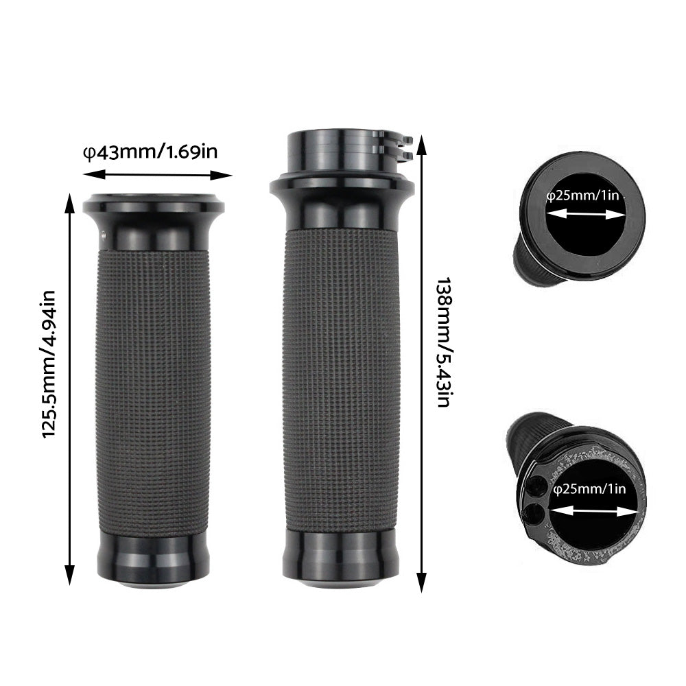 1-inch Pair Black Hand Grip Handle Bar Suitable for Harley-Davidson VRSC