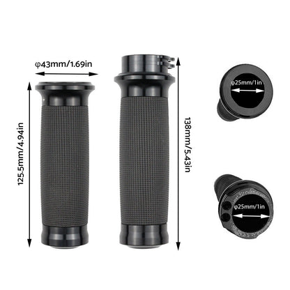 1-inch Pair Black Hand Grip Handle Bar Suitable for Harley-Davidson VRSC