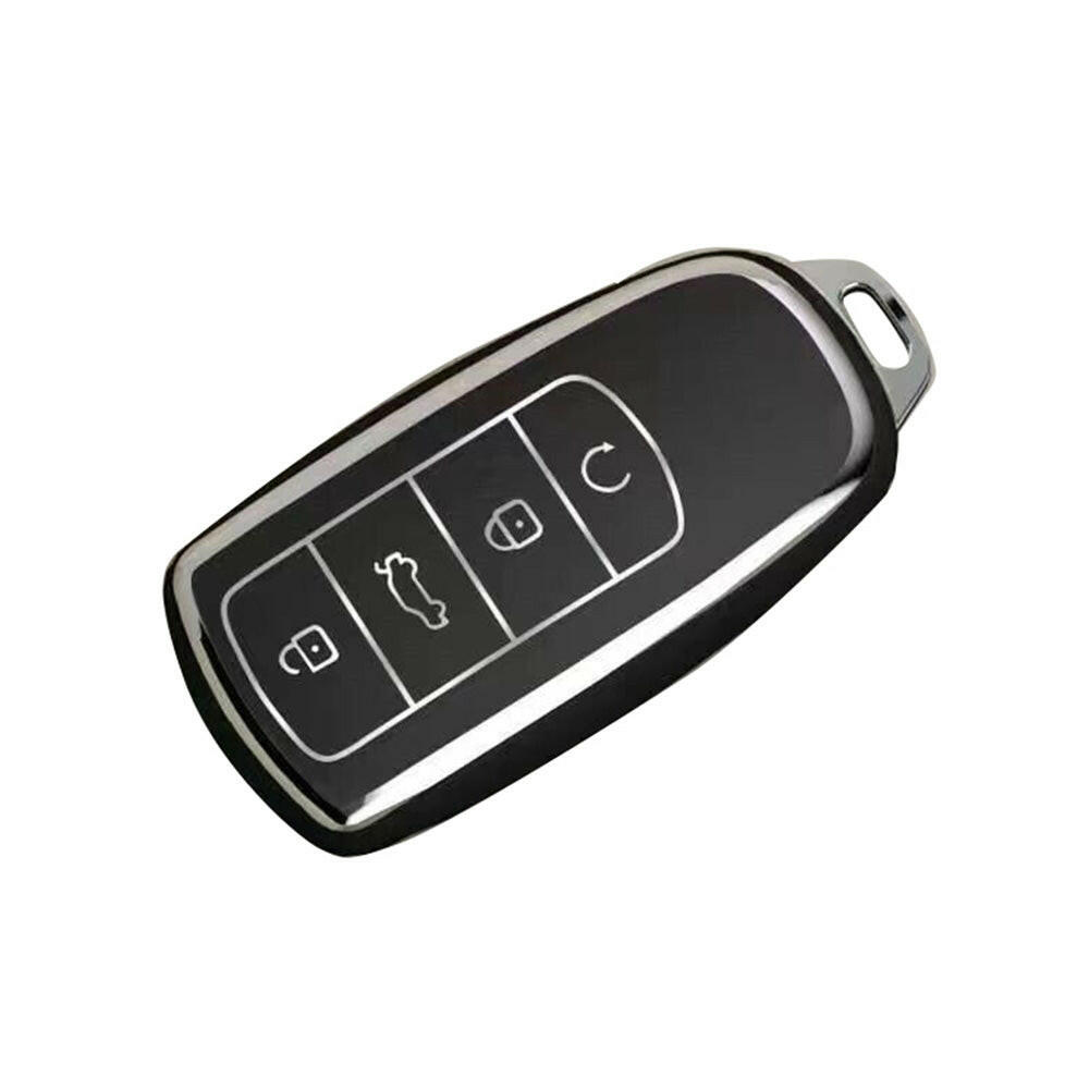 Remote Key Fob Case Cover Black & Silver TPU Suitable For Chery Omoda 5 2022-2025.