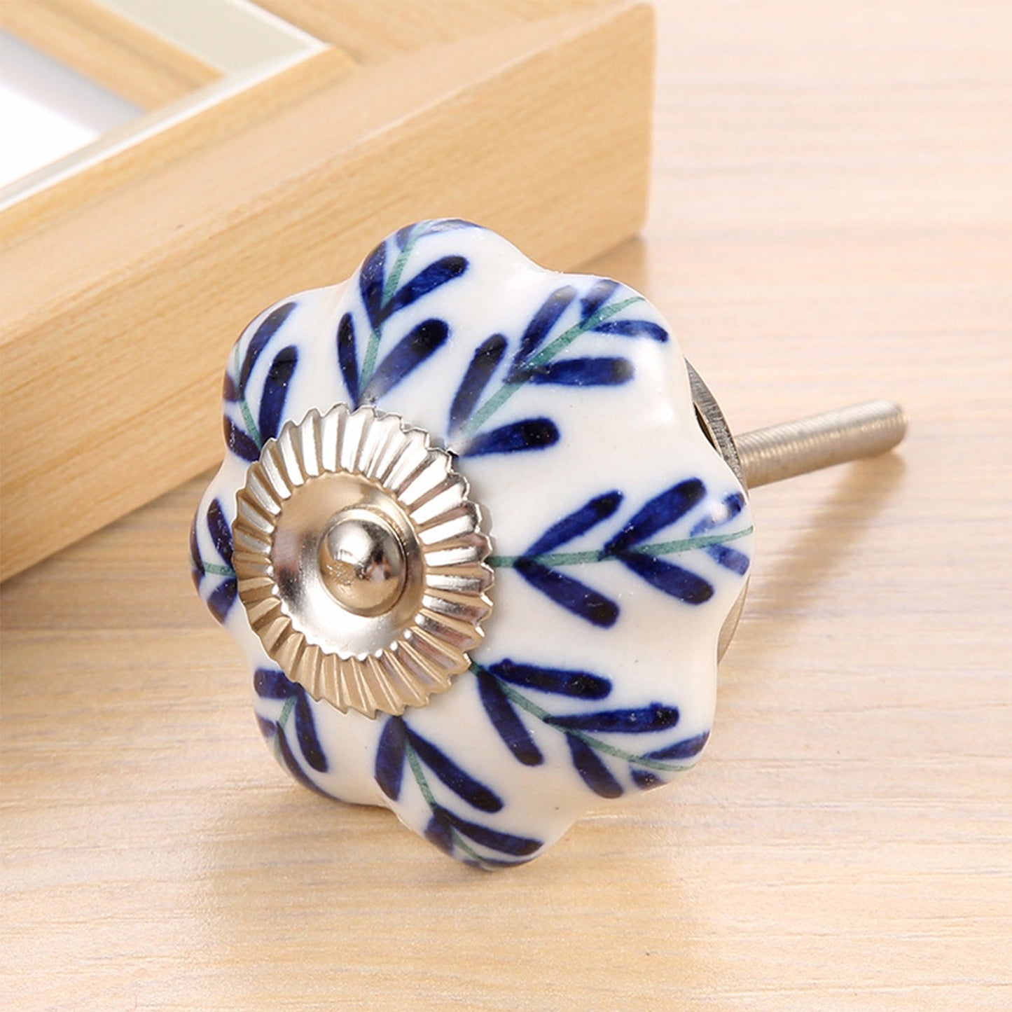 6 Pcs Cupboard Door Knobs Handles Drawer Pull Vintage Ceramic Knob Shabby Chic.