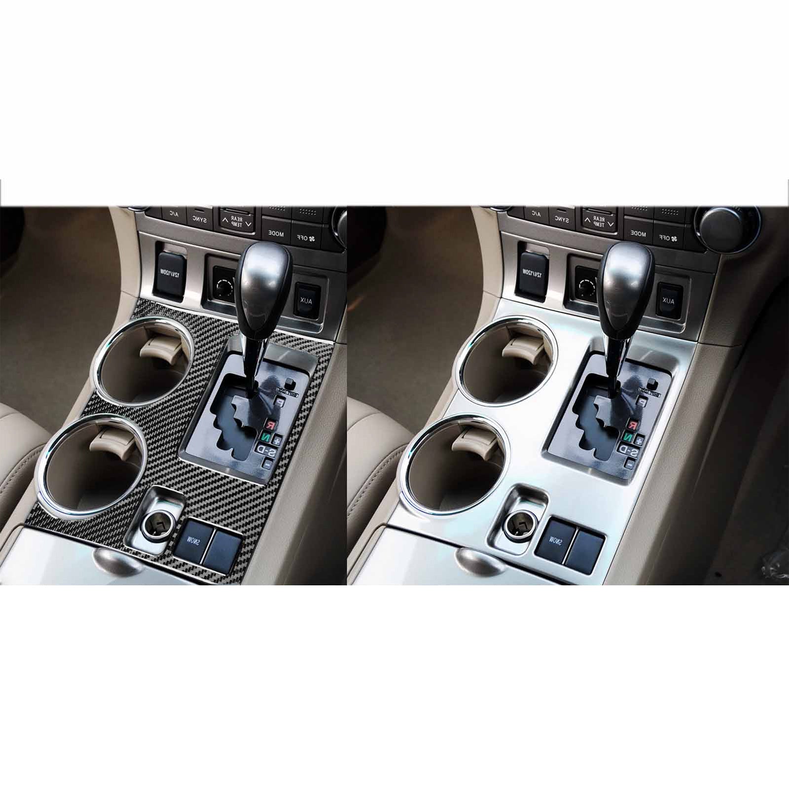 2pcs Carbon Fiber Gear Shift Console Trim Suitable For Toyota Kluger 08-13.