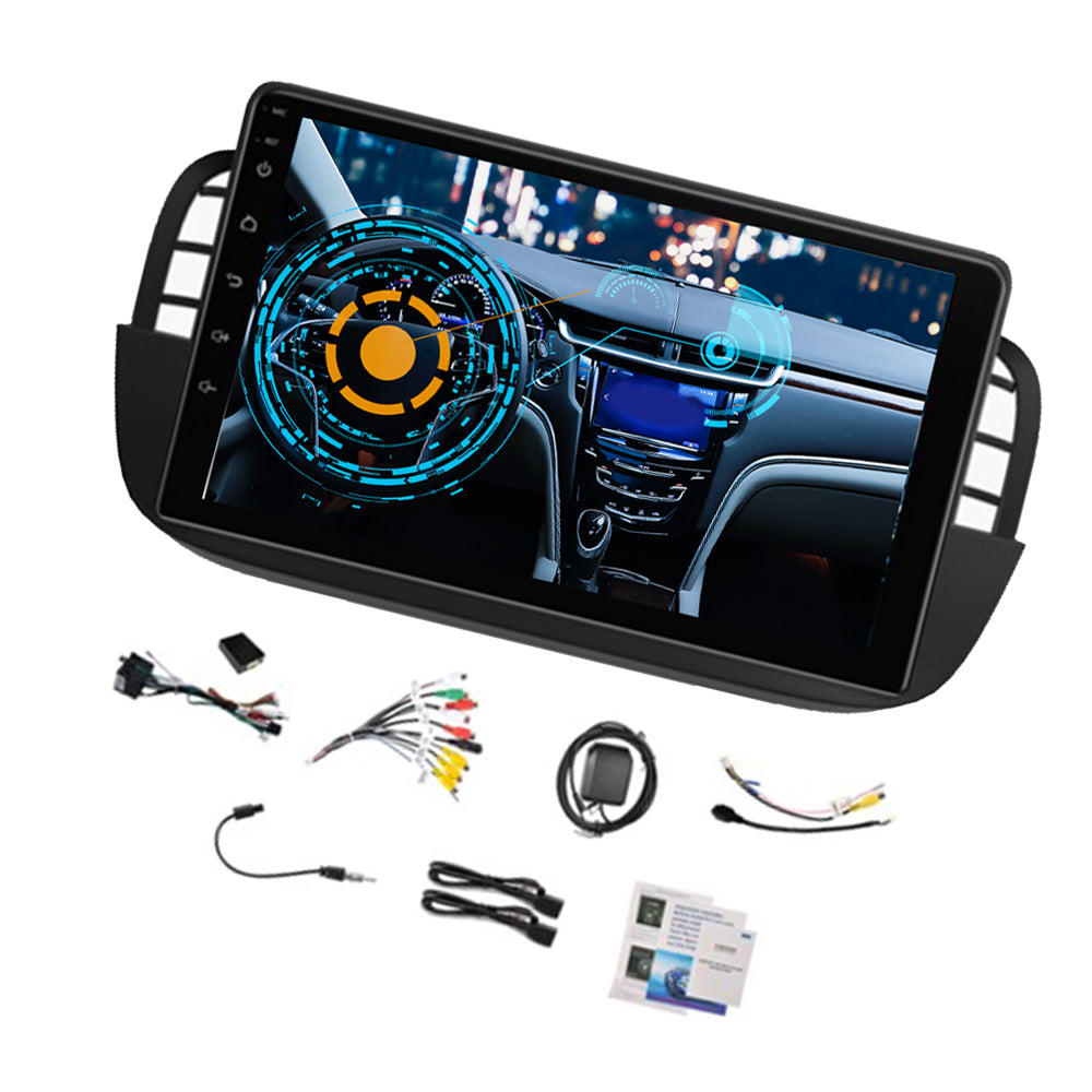Android 15 Car Stereo 2+64GB Suitable for Fiat 500 2007–2015 CarPlay GPS WIFI.