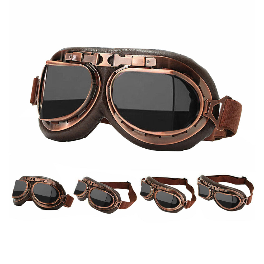 Vintage Pilot Motorcycle Racing Goggles Suitable for ATV UTV Dirt Bike