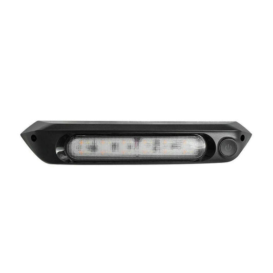 287mm Black Dual LED Bug Light 12V Awning Light with On/Off Switch Amber & White Lights.