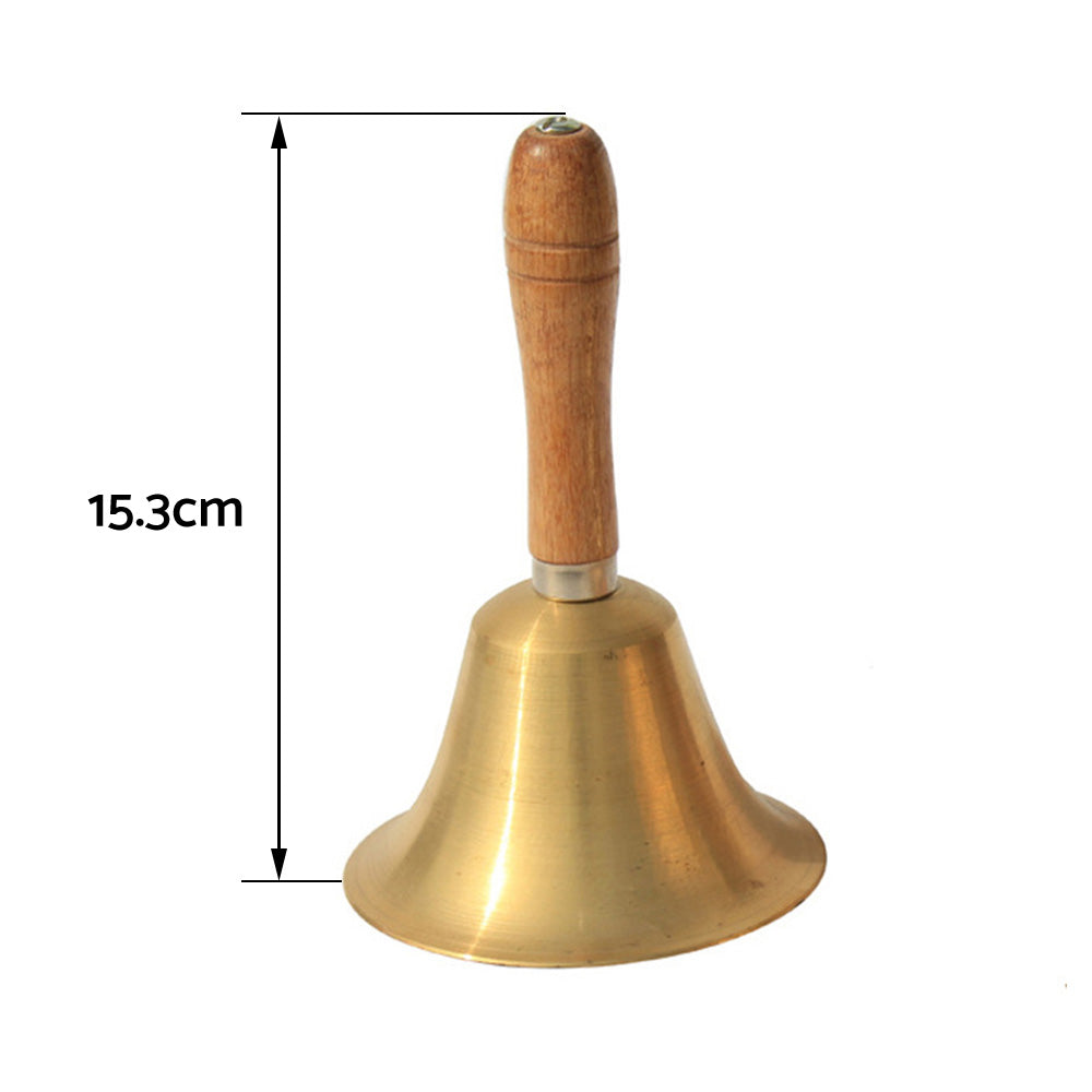 Brass Hand Bell Loud Call Bell Handbell Desk Ringbell for Wedding Festival.