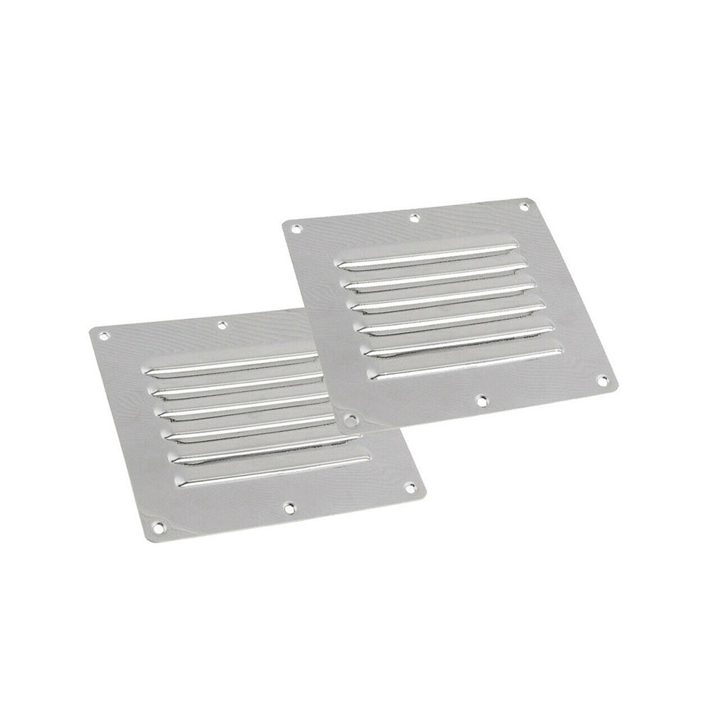 2x Stainless Steel Rectangular Air Vents Suitable For Caravan, Boat & Home Wall Installation