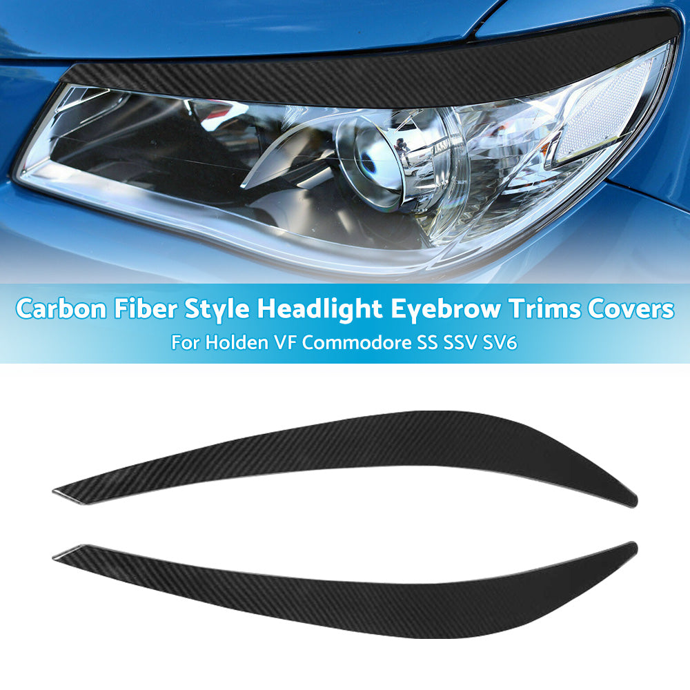 Carbon Fiber Style Headlight Eyebrow Trims Covers for Holden Commodore VF SS SSV.