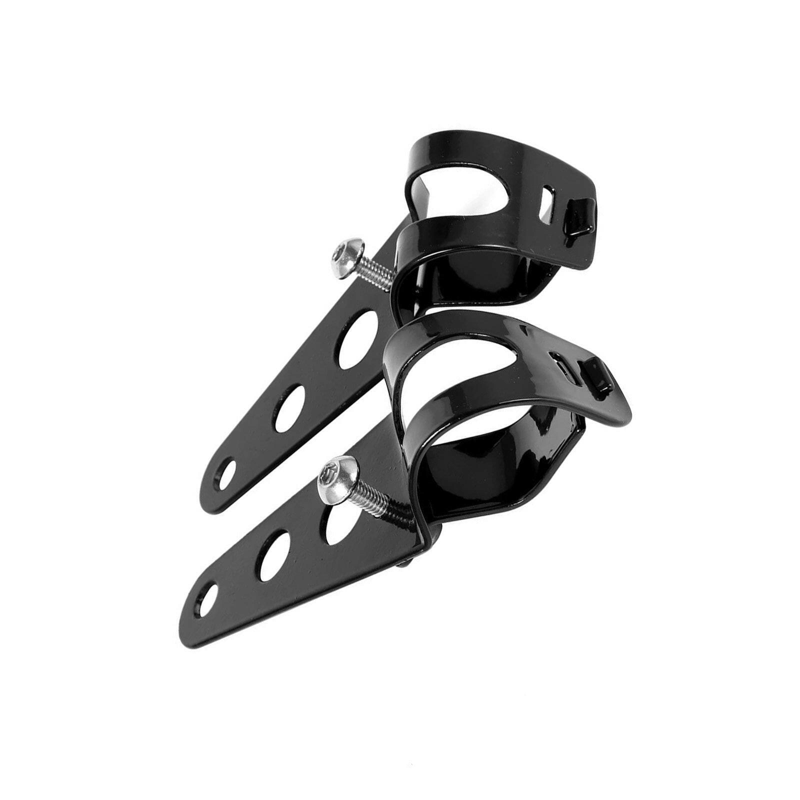 Black Twin Universal Headlight Dual Lamp Suitable For Motorcycle Street Fighter.
