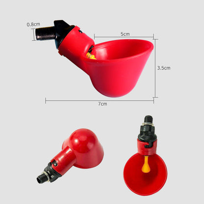 20x Poultry Chicken Automatic Drinker Cup Waterer Chook Bird Water Feeder Set.