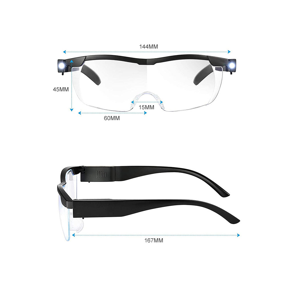 Unisex Magnifying Glasses Loupes 180percent HD Vision Magnifier With LED Lighting Lamp.