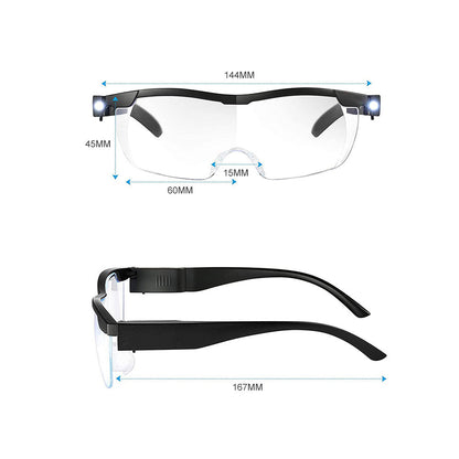 Unisex Magnifying Glasses Loupes 180percent HD Vision Magnifier With LED Lighting Lamp.