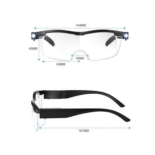 Unisex Magnifying Glasses Loupes 180percent HD Vision Magnifier With LED Lighting Lamp.