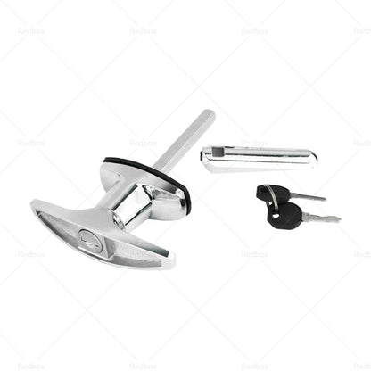 2 Set Chrome Rear Fixing T Handle Lock W or  Key For Trailer Caravan Canopy Toolbox.