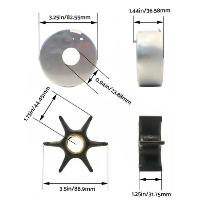 Water Pump Impeller Kit Suitable for Evinrude Outboard 3-300HP