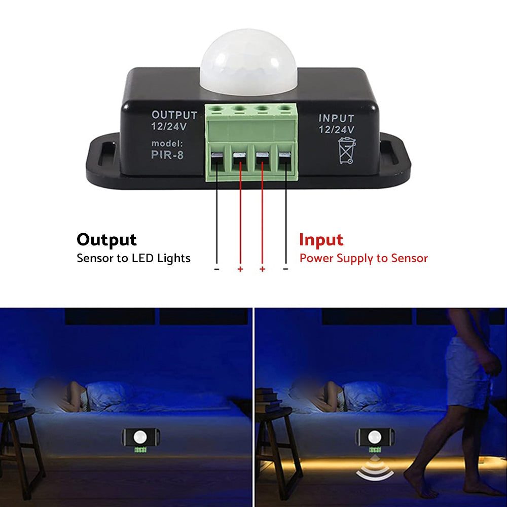 8m Body Infrared PIR Motion Sensor Switch Suitable for 12V 24V LED Light Strip