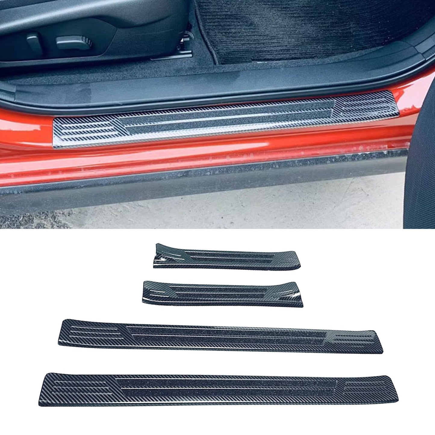 4PCS Door Sill Protection Strips Suitable for Subaru Crosstrek 23-24 Accessories.