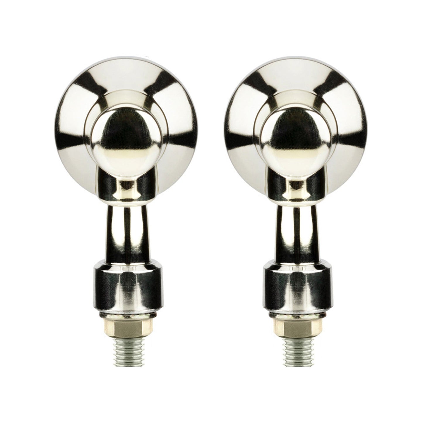 4x Chrome Motorcycle Turn Signal Lights Amber Indicators Blinker Universal Bulb.