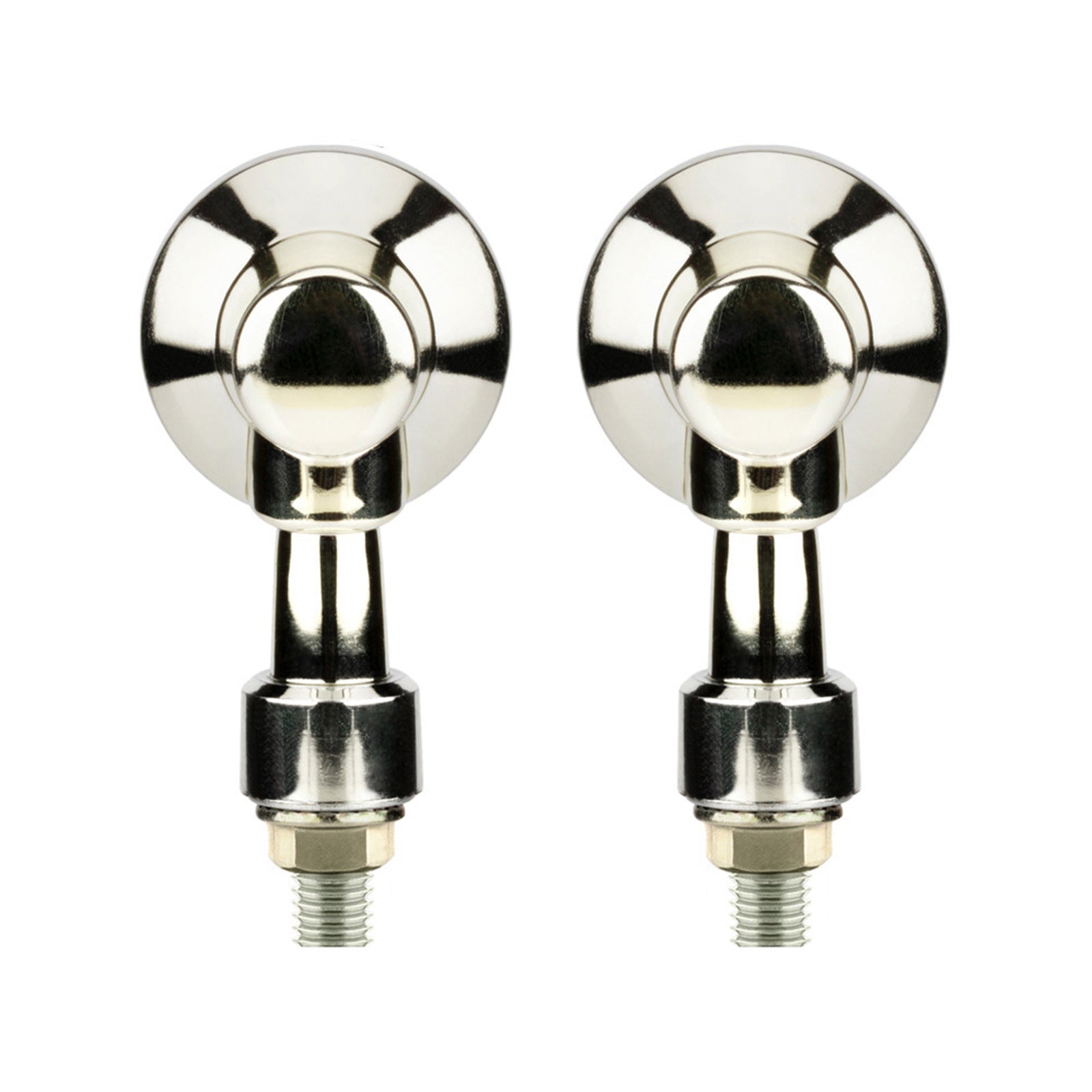 4x Chrome Motorcycle Turn Signal Lights Amber Indicators Blinker Universal Bulb.