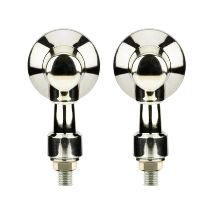 4x Chrome Motorcycle Turn Signal Lights Amber Indicators Blinker Universal Bulb.
