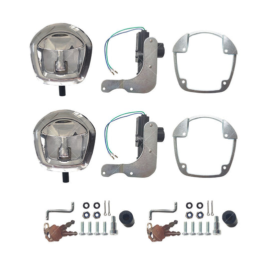 2x Power Operated Recessed Folding Whale Tail T Lock Handle Suitable For Trailer Tool Box