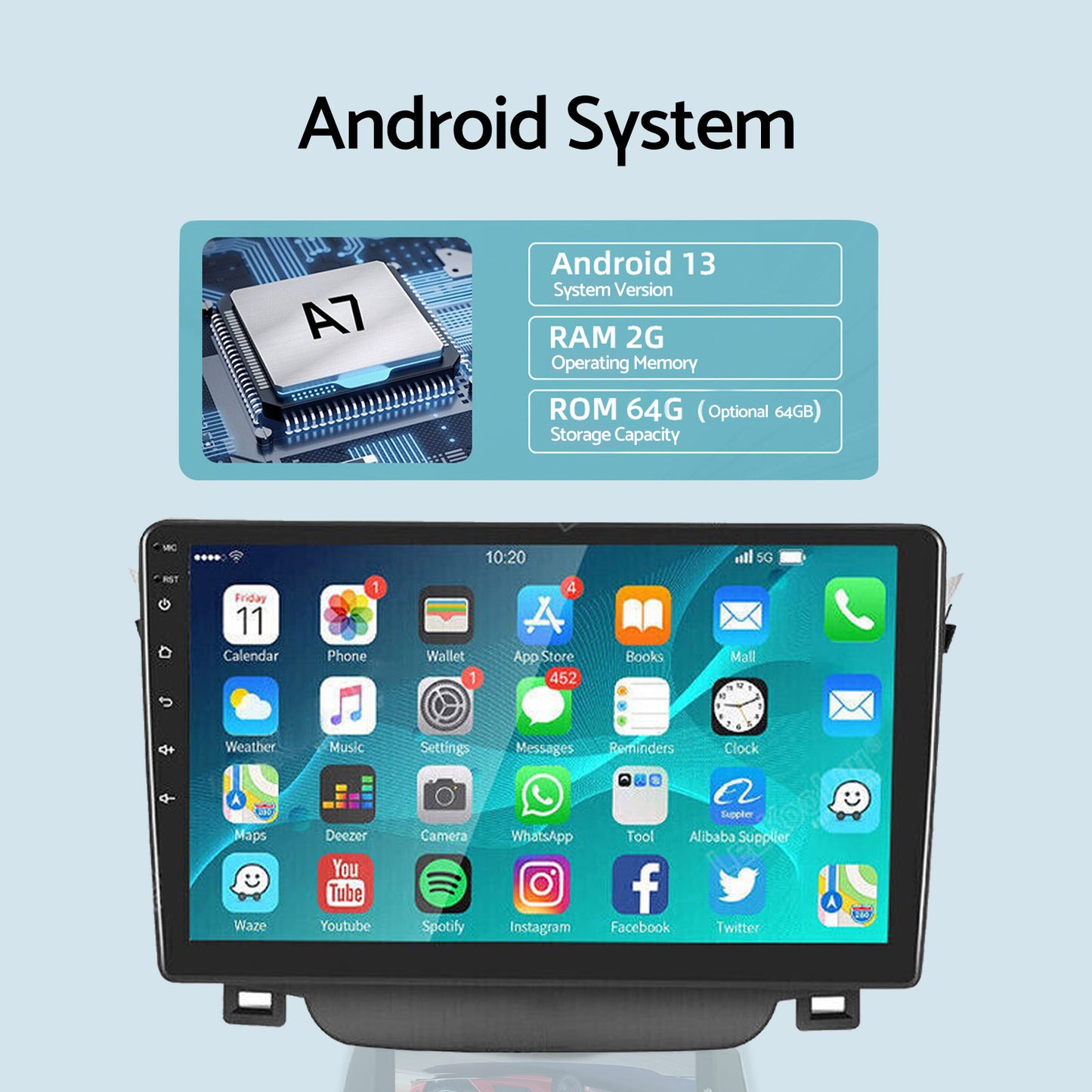 In-Dash Units 9 Inch Touch Screen Stereo CarPlay Suitable for Toyota Corolla