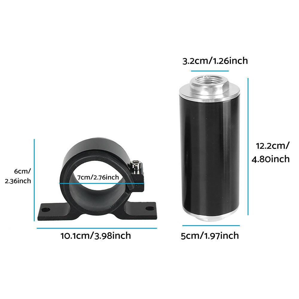 Inline 100 Micron Fuel Filter Bracket 6AN 8AN 10AN Adapter Universal 50mm.
