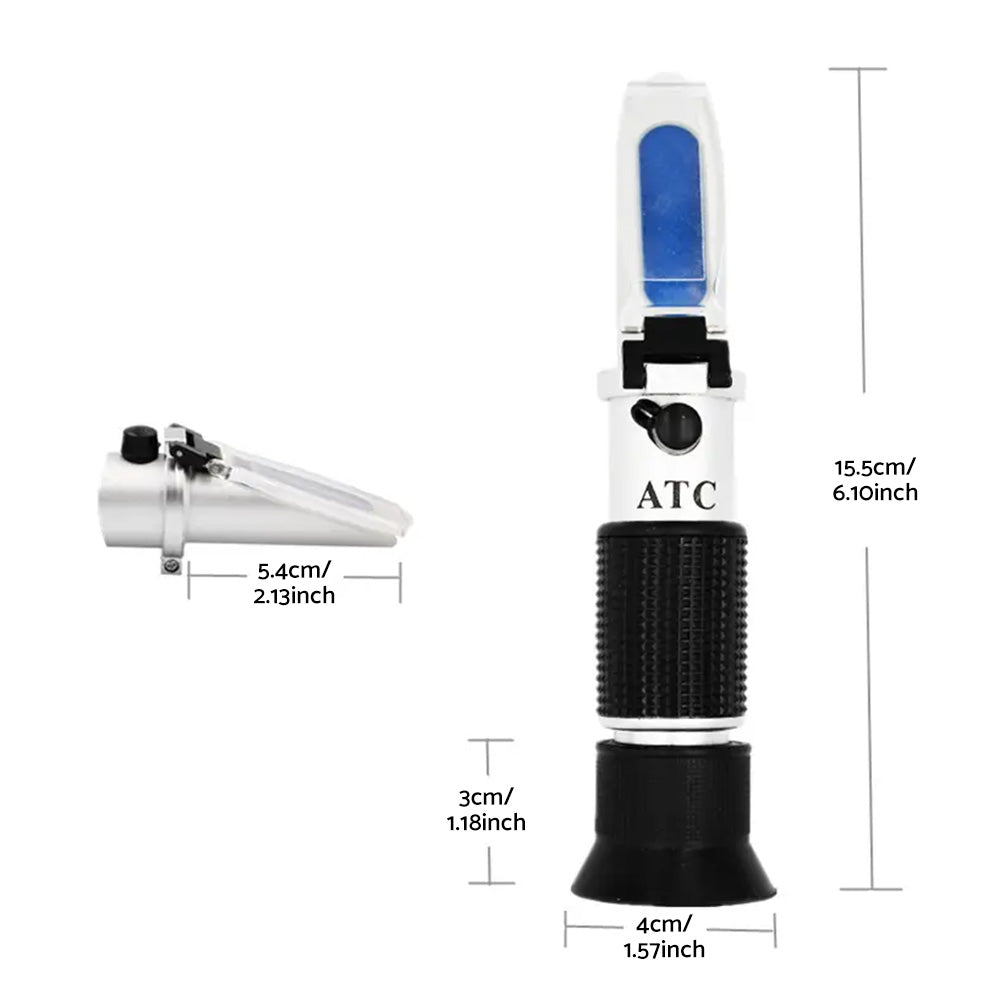 ATC Alcohol Refractometer Liquor Volume Percent Tester 0-80percent Measuring Range.