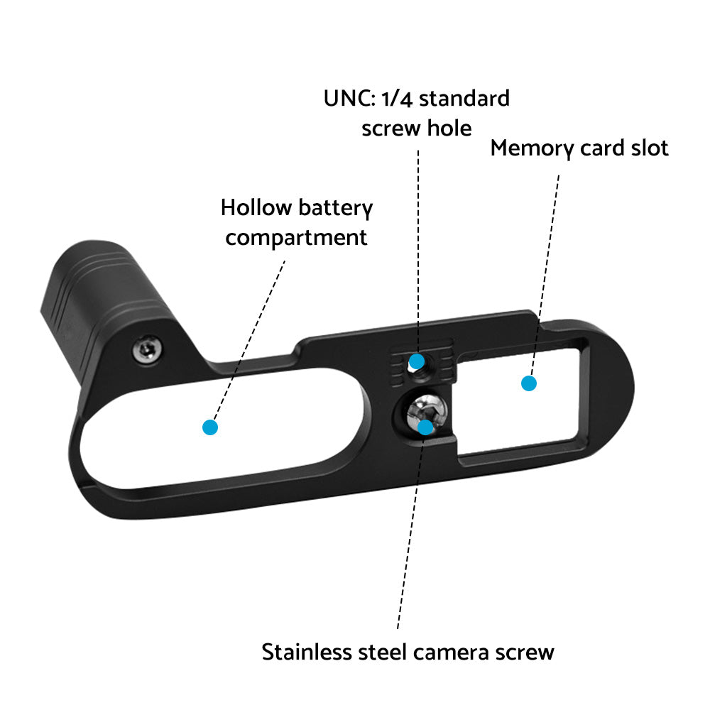 Metal Camera Hand Grip Holder with Arca Swiss Plate Bracket Suitable For Leica Q2.