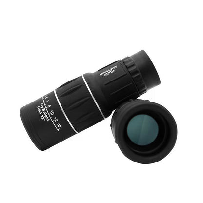High-Powered Wide-Angle Monocular Telescope Suitable for Single-Handed Use with